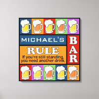 BEER Bar Pop Art CUSTOM NAME canvas print