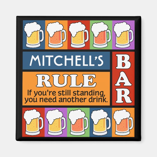 BEER Bar Pop Art CUSTOM NAME magnet (Front)