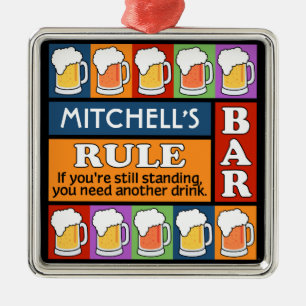 BEER Bar Pop Art CUSTOM NAME ornament