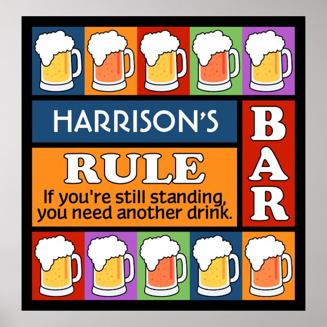 BEER Bar Pop Art CUSTOM NAME poster (Front)