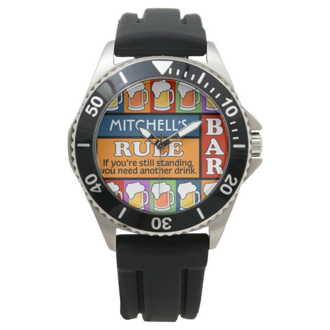 BEER Bar Pop Art custom name watches (Front)