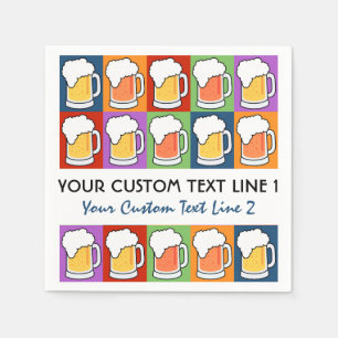 BEER Bar Pop Art custom paper napkins