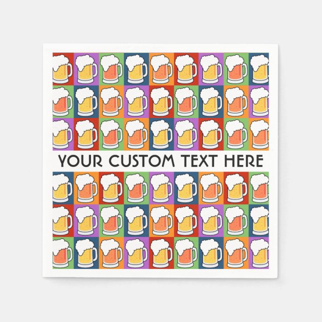 BEER Bar Pop Art custom paper napkins (Front)