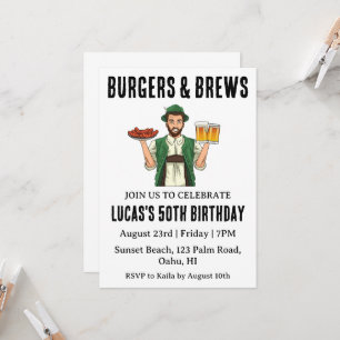 beer bbq birthday invitation