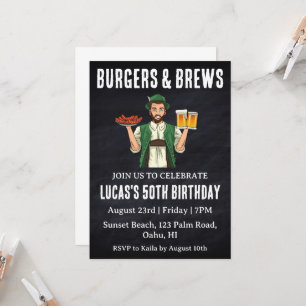beer bbq birthday invitation