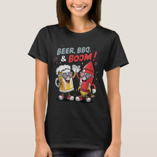Beer Bbq Boom Funny Party  T-Shirt