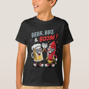 Beer Bbq Boom Funny Party T-Shirt