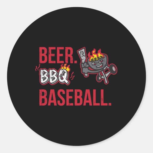 Beer Bbq Bysebyll Fire Summer Coming  Classic Round Sticker (Front)