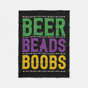 Beer Beads Breast Carnival Parade Gift Funny Mardi Fleece Blanket