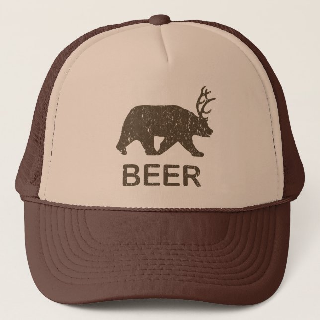 Beer Bear Deer Trucker Hat (Front)
