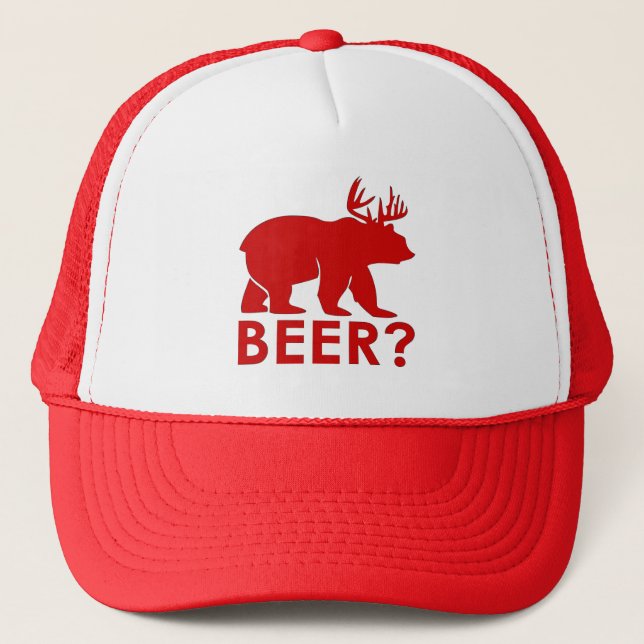 beer  bear red hat Lighthouse Route" (Front)