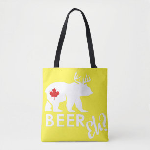 Beer bear Yellow tote bag