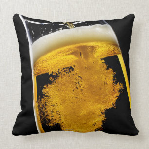 Beer been poured into glass cushion