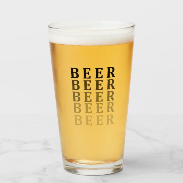 Beer, beer lovers design glass (Front Filled)