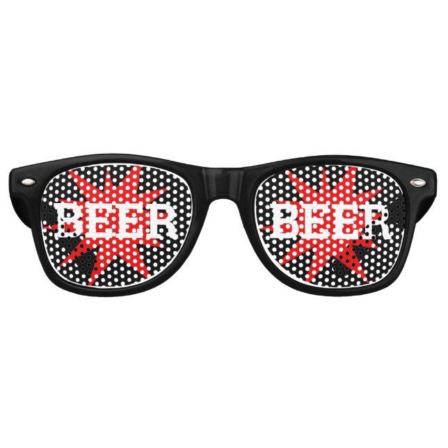 BEER BEER retro Shades / Fun Party Sunglasses (Front)