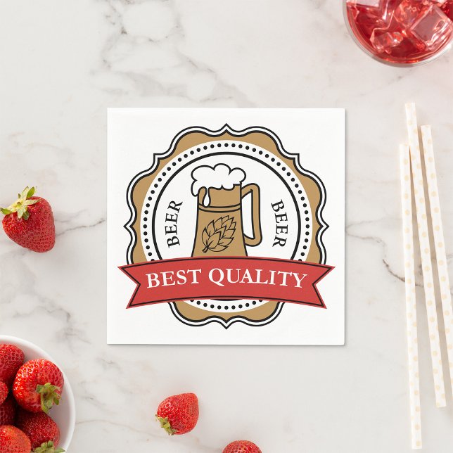 Beer Best Quality Craft Brew Badge Napkin (Creator Uploaded)