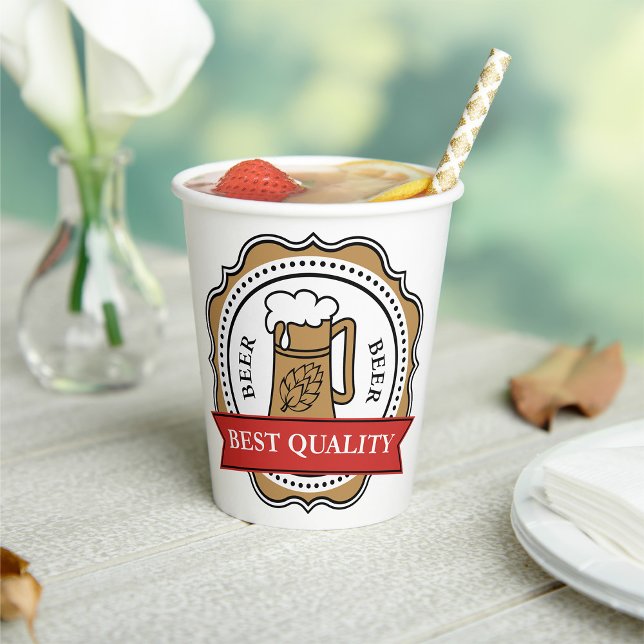 Beer Best Quality Craft Brew Badge Paper Cups (Creator Uploaded)