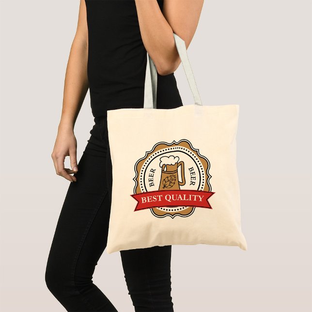 Beer Best Quality Craft Brew Badge Tote Bag (Creator Uploaded)