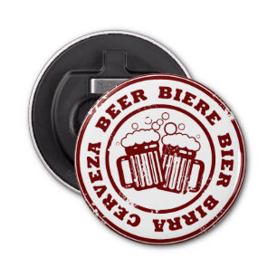 Beer, Biere, Bier, Birra, Cervzea Stamp Bottle Opener