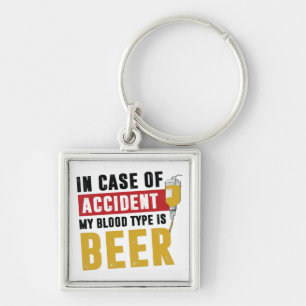 Beer blood type key ring