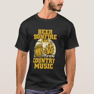 Beer Bonfire And Country Music Cowboy Western T-Shirt