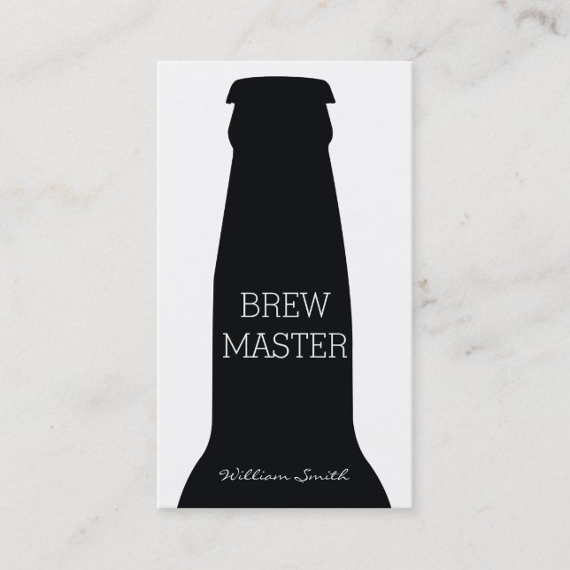 Beer Bottle (black) Business Card (Front)