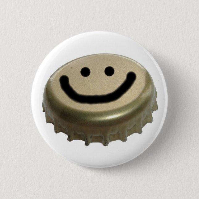 Beer Bottle Cap Face 6 Cm Round Badge (Front)