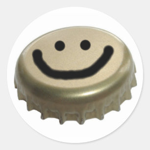 Beer Bottle Cap Face Classic Round Sticker