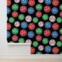 Beer Bottle Caps Patterned Bar