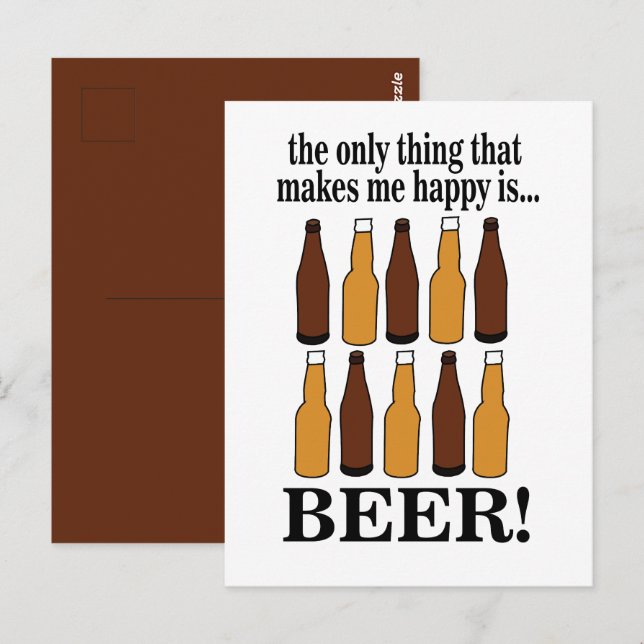 Beer Bottle Funny Beer Postcard (Front/Back)