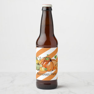 beer bottle LABEL fall party, pumpkin, autumn,