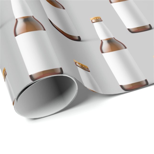 beer bottle on grey wrapping paper (Roll Corner)