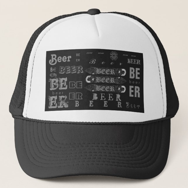 Beer Bottle Opener Cap-Dark Grey/Lite Grey Trucker Hat (Front)