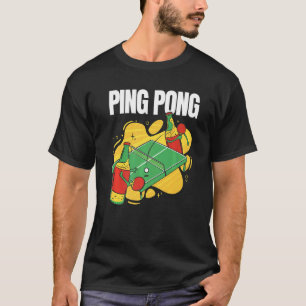 Beer Bottle With Table Tennis Bat Beer Playing Tab T-Shirt