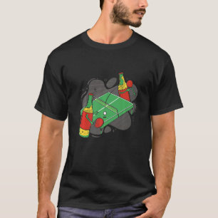 Beer Bottle With Table Tennis Bat Beer Playing Tab T-Shirt