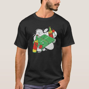 Beer Bottle With Table Tennis Bat Beer Playing Tab T-Shirt