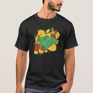Beer Bottle With Table Tennis Bat Beer Playing Tab T-Shirt