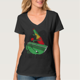 Beer Bottle With Table Tennis Bat Beer Plays Table T-Shirt