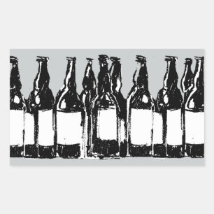 beer bottles rectangular sticker