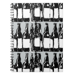 beer bottles spiral notebook