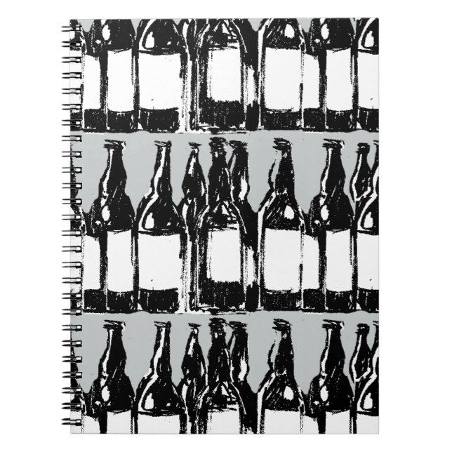beer bottles spiral notebook (Front)