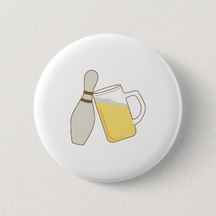 Beer & Bowling 6 Cm Round Badge