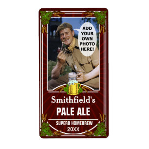 Beer Brewer Custom Photo Homebrewing Bottle Red