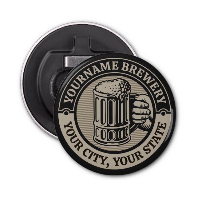 Beer Brewing Personalised NAME Brewery Big Mug Bottle Opener (Front)