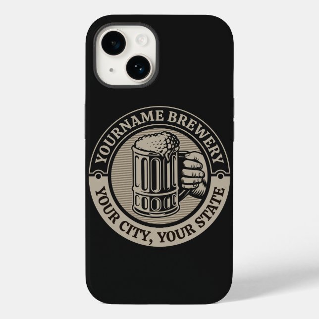 Beer Brewing Personalised NAME Brewery Big Mug Case-Mate iPhone Case (Back)
