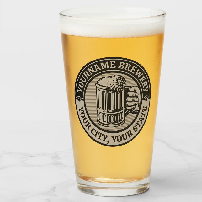 Beer Brewing Personalised NAME Brewery Big Mug Glass (Creator Uploaded)