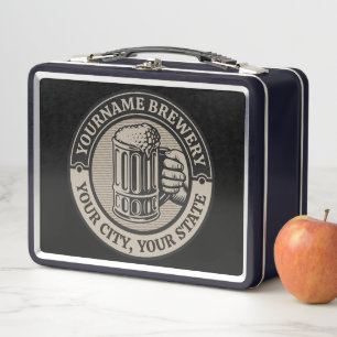 Beer Brewing Personalised NAME Brewery Big Mug Metal Lunch Box