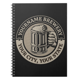 Beer Brewing Personalised NAME Brewery Big Mug Notebook