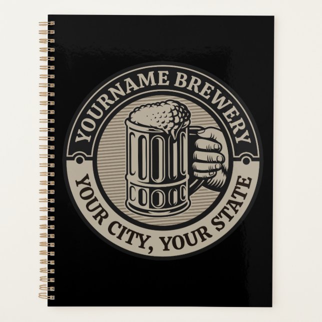 Beer Brewing Personalised NAME Brewery Big Mug  Planner (Front)