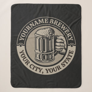 Beer Brewing Personalised NAME Brewery Big Mug Sherpa Blanket